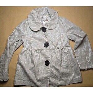 Kensie Women's Metallic Silver Tan Shimmer Jacket Size 4 55/45%Linen/Cotton